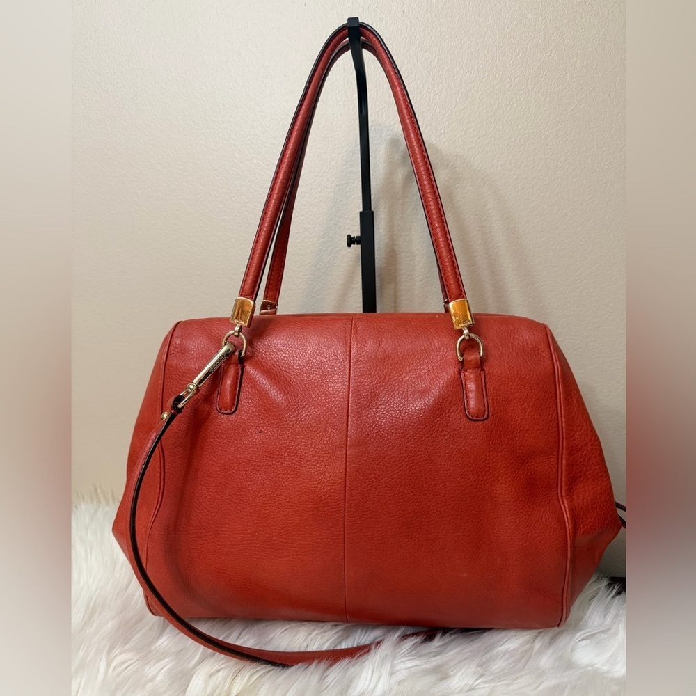 Coach Brick Orange Leather Madison Madeline East West Bag#25166 - Picture 2 of 12